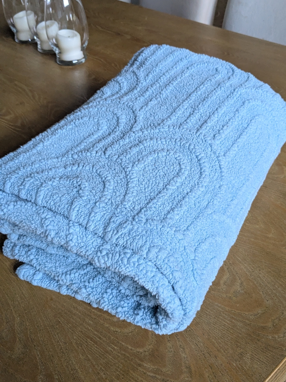Light Blue Plush Pet Blanket